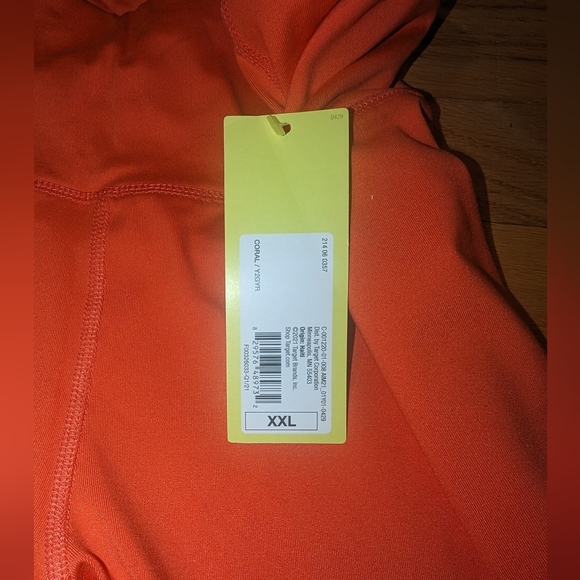 Coral Mid-Rise Capri Workout Leggings Crop Hidden Pocket All in Motion XXL - Picture 13 of 13